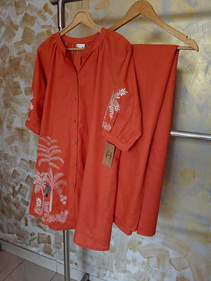 Orange Bird in Palms Co-Ord